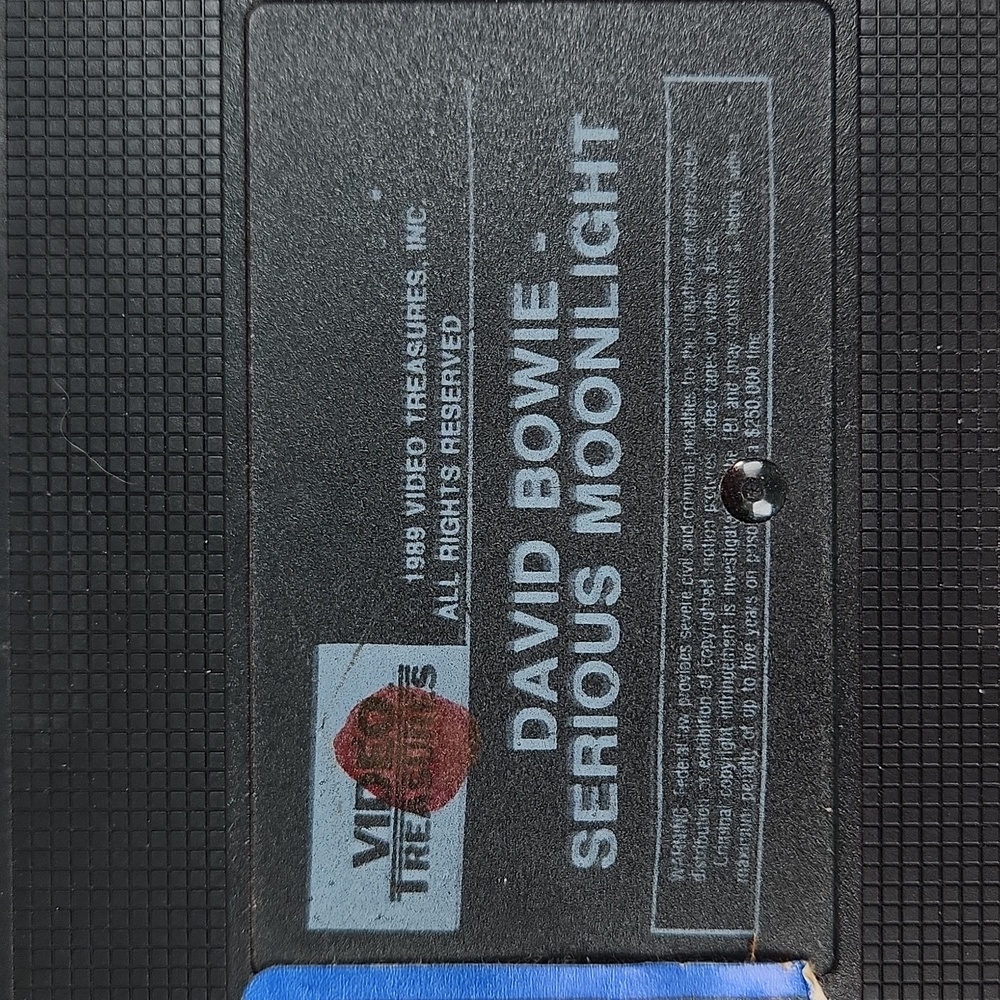 David Bowie: SERIOUS MOONLIGHT VHS, 1989 BLOCKBUSTER VHS